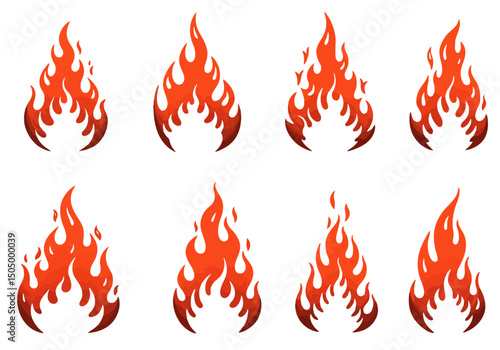Fire Flames Collection: Vector Graphic Design Elements