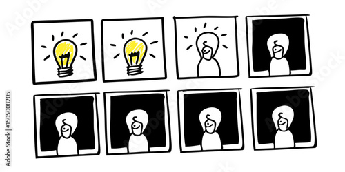 Idea Generation Process From Lightbulb to Blackout a Visual Metaphor