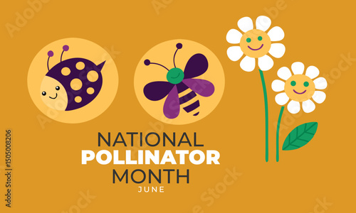 National Pollinator Month. Pollinator concept Background.