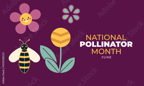 National Pollinator Month. Pollinator concept Background.