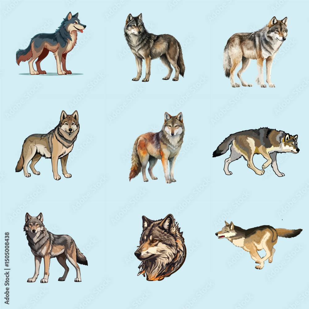 Obraz premium Wolf color vector design editabie file 1