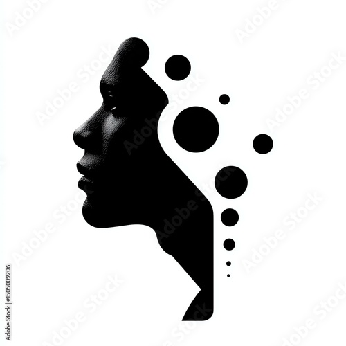 targeting behavior segmentation personalized An artistic representation of human thoughts, depicting a silhouette with abstract bubbles, symbolizing creativity and introspection.