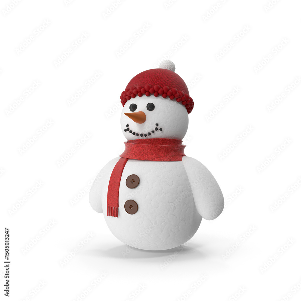 Fototapeta premium Cartoon Snowman isolated on transparent background