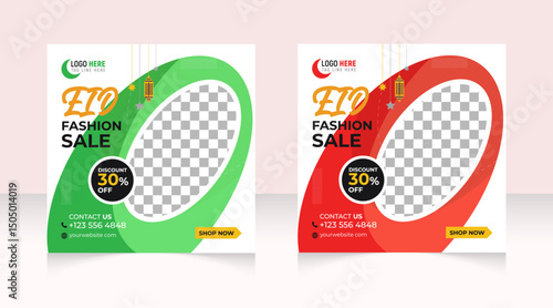 Eid fashion sale banner template social media promotion post design