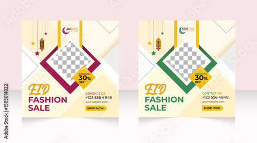 Eid fashion sale banner template social media promotion post design