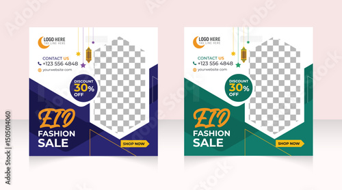 Eid fashion sale banner template social media promotion post design