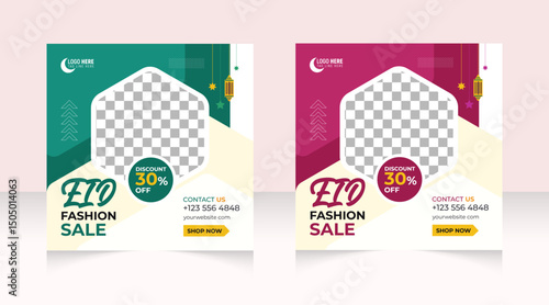 Eid fashion sale banner template social media promotion post design