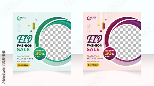 Eid fashion sale banner template social media promotion post design