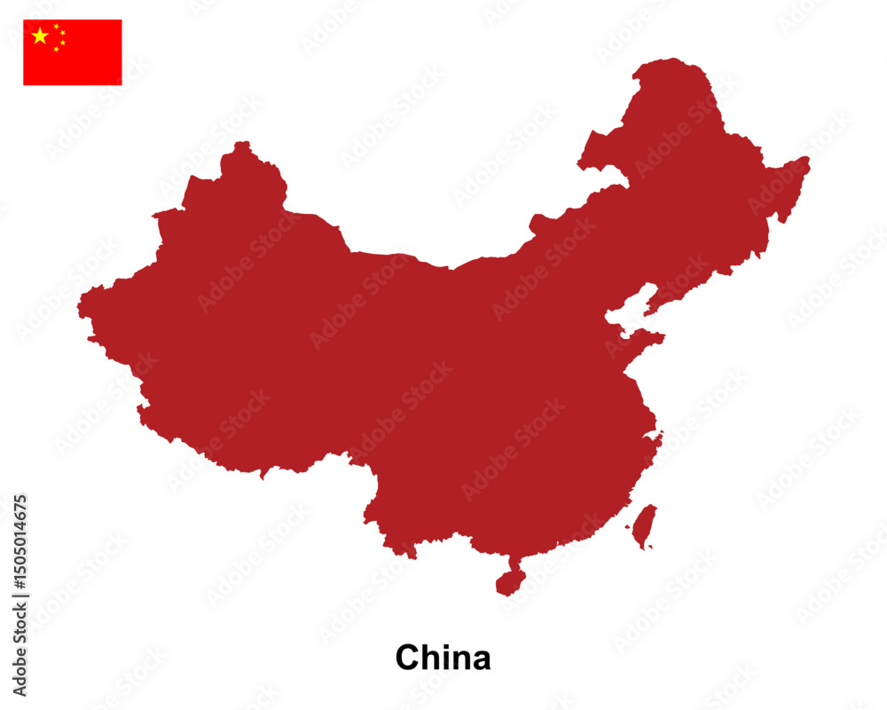 Naklejka premium China country map vector isolated on transparent background