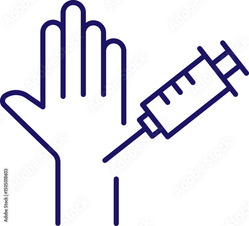 Syringe Minimalistic Outline Icon for Web and Graphic Design, Apps, Banners, Social Network and Cards