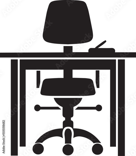 office table icon black vector illustration