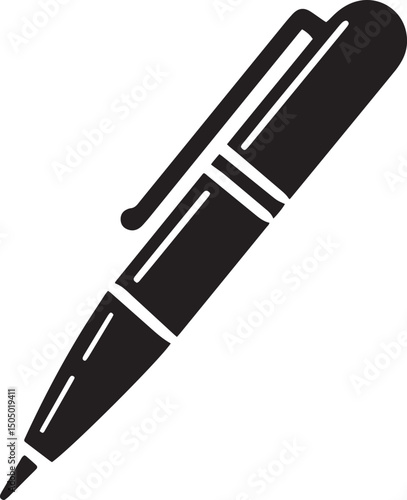 pen and note linear icon black vector illustration