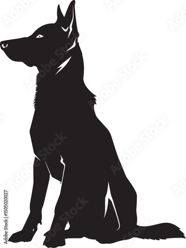 dog silouhette icon sitting vector illustration