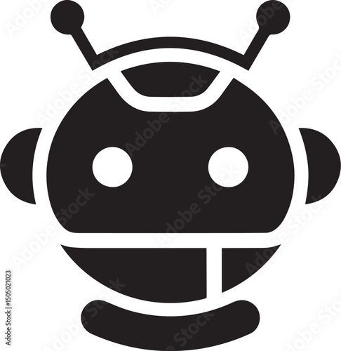 simple logo for a chatbot application icon black vector illustration