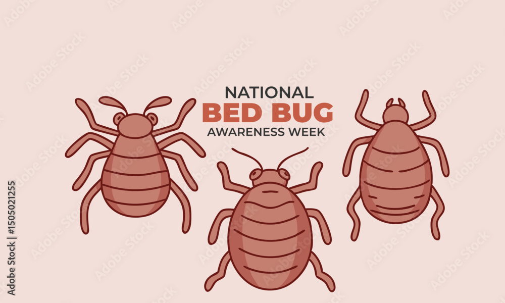 Obraz premium National Bed Bug Awareness Week. Bed Bug concept Background, Bug illustration.