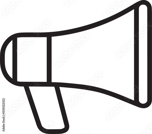 simple vector image, black and white, megaphone, outline, white background icon black vector illustration