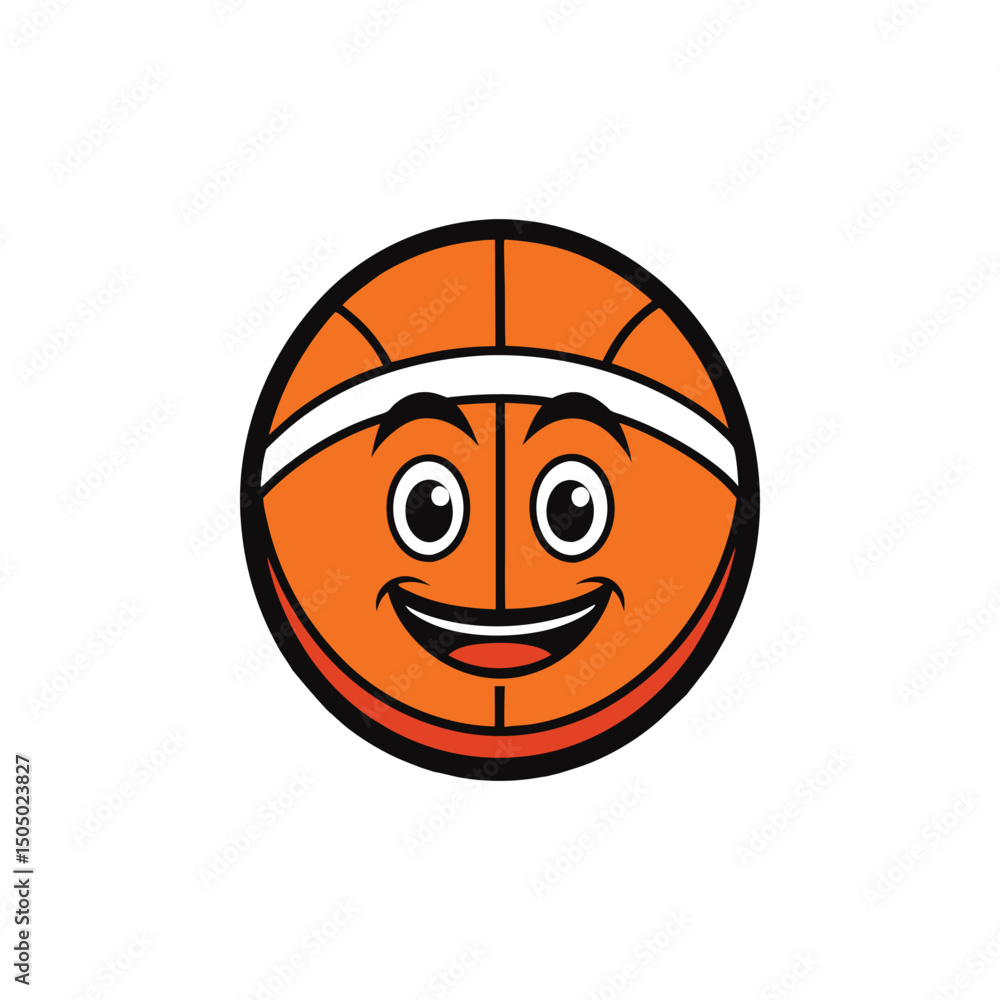 Flat and Minimal Basketball logo vector illustration isolated on white background Flat and Minimal Basketball logo vector illustration isolated on white background