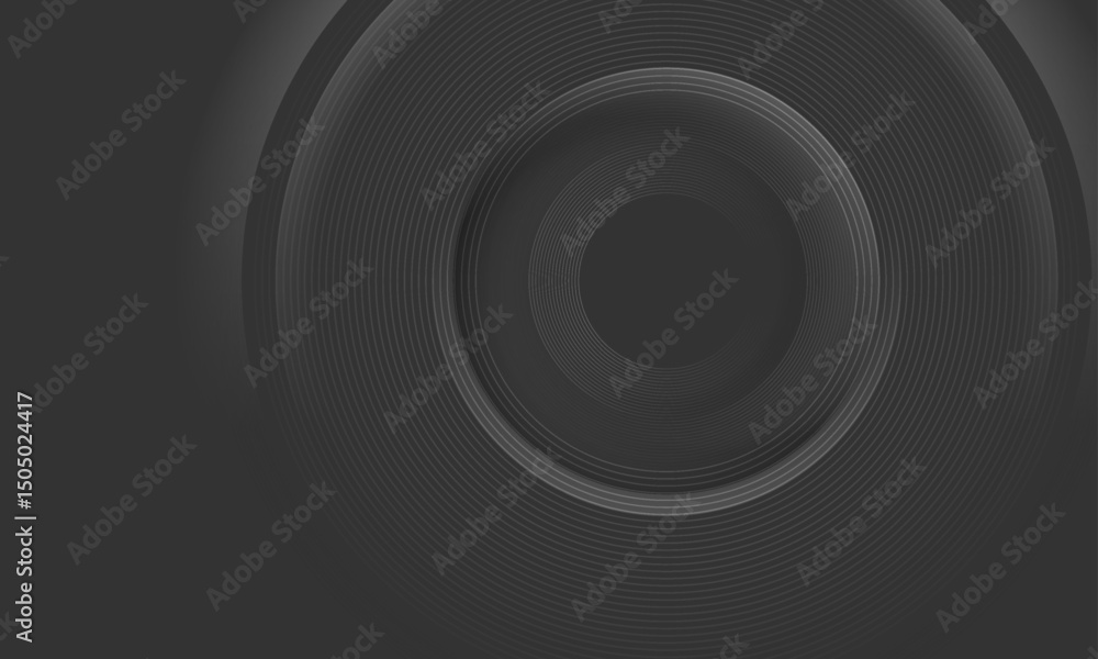Abstract linear glossy circles tech geometric minimal background. Dark grey vector design Abstract linear glossy circles tech geometric minimal background. Dark grey vector design