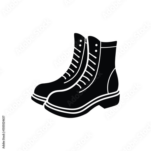 Flat and Minimal boots logo vector illustration isolated on white background