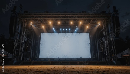 Wallpaper Mural A brightly lit empty stage ready for a show bathed in bright white spotlights and dramatic lighting. Torontodigital.ca