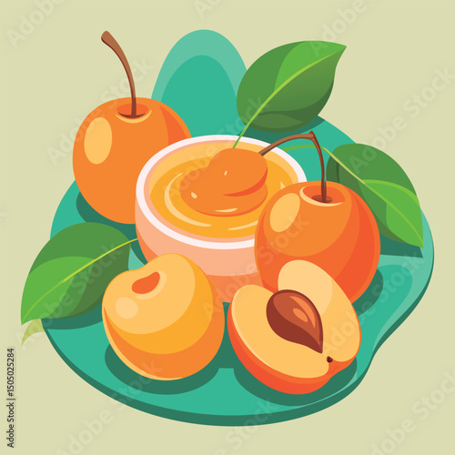 Fresh apricots and apricot puree.