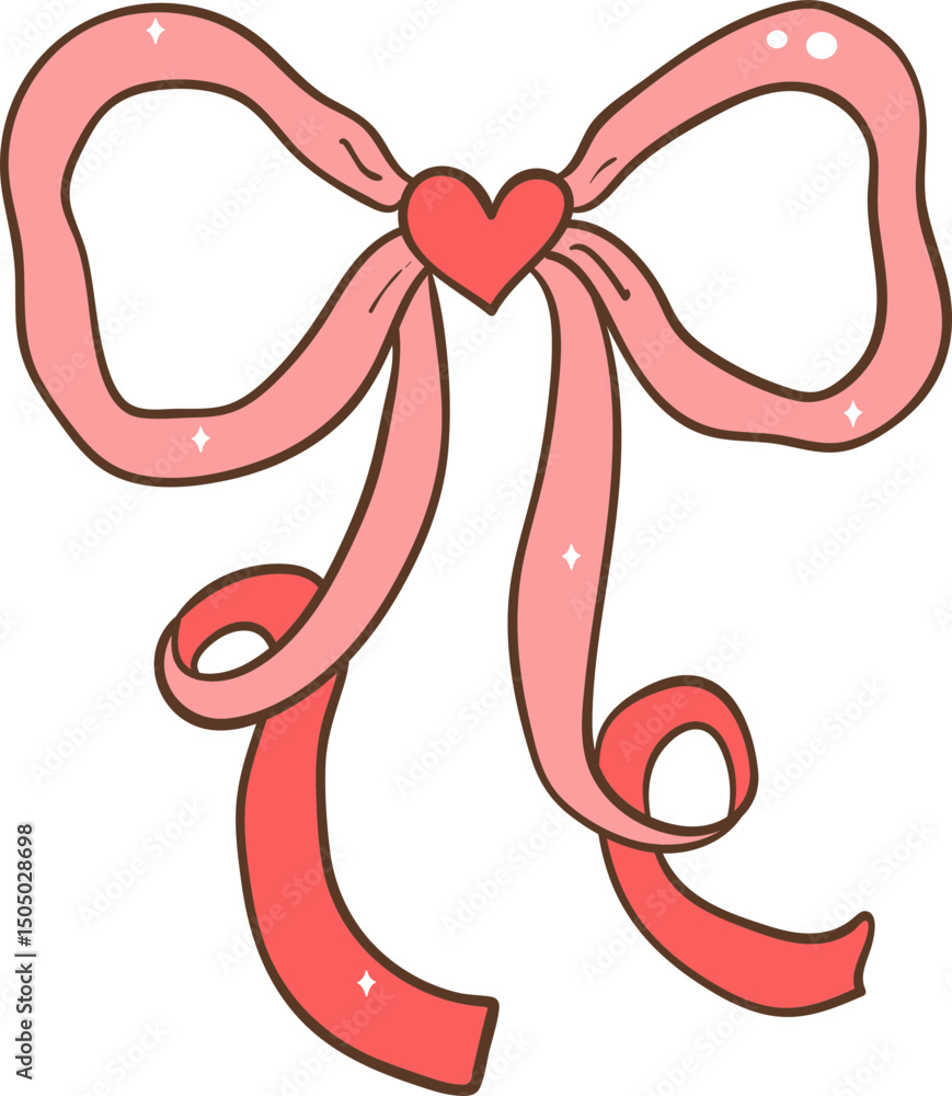 Red Ribbon Bow Illustration, Festive Clipart, Elegant Holiday Art Red Ribbon Bow Illustration, Festive Clipart, Elegant Holiday Art