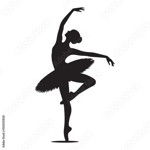 Ballerina in Seated Pose Silhouette