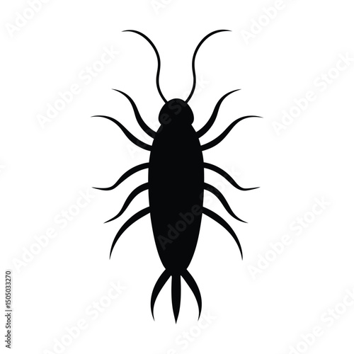 silhouette of plankton vector art illustration