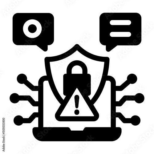 A glyph style icon showing data breach scenario
