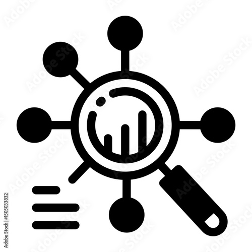 Filled style icon showing data exploration 
