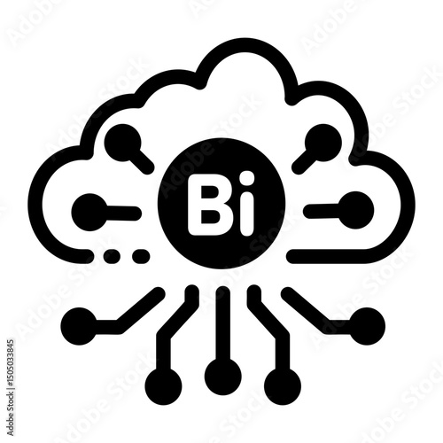 An icon showing bi infrastructure in glyph style
