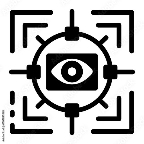 A glyph style icon denoting hidden pattern analytics
