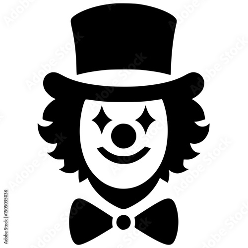 Clown portrait silhouette