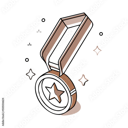 Medal Icon for Achievement Recognition, Award Graphics, Competition Resources, Educational Incentives, Sports Materials and Success Celebrations
