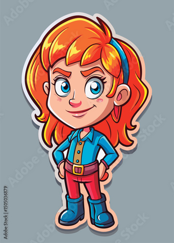 Vector illustration of a Confident girl character illustration.