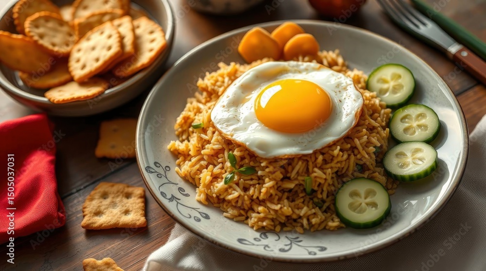 Golden Fried Rice with Sunny-Side Up Egg: A Warm Culinary Delight Golden Fried Rice with Sunny-Side Up Egg: A Warm Culinary Delight