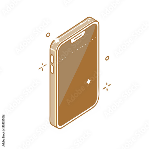 Isometric Smartphone Icon for Mobile App Designs, Digital Marketing Materials, Technology Websites and Communication Concept Illustrations
