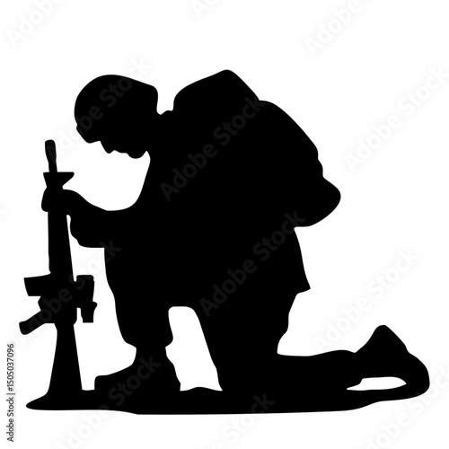soldier bowing