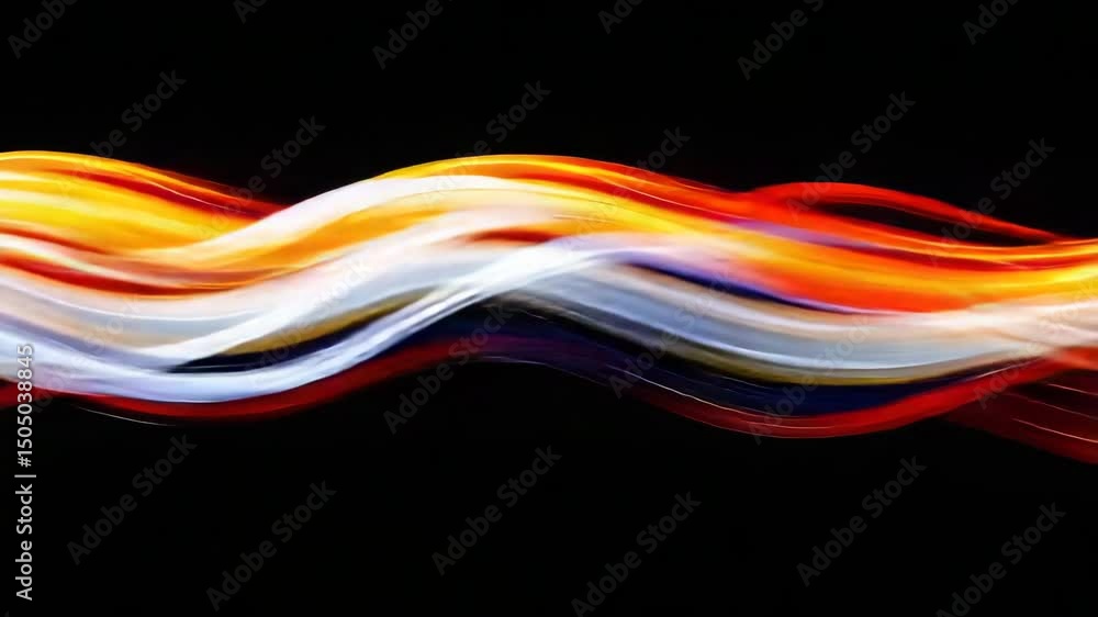 Long exposure photography of ocean wave with gentle light trails creating a dreamy seascape effect Long exposure photography of ocean wave with gentle light trails creating a dreamy seascape effect