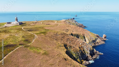 Vue aérienne de la Pointe du Raz, Finistère, Bretagne	
