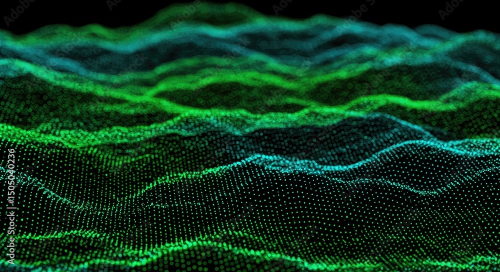 Naklejka premium Abstract digital landscape of interconnected points (1)