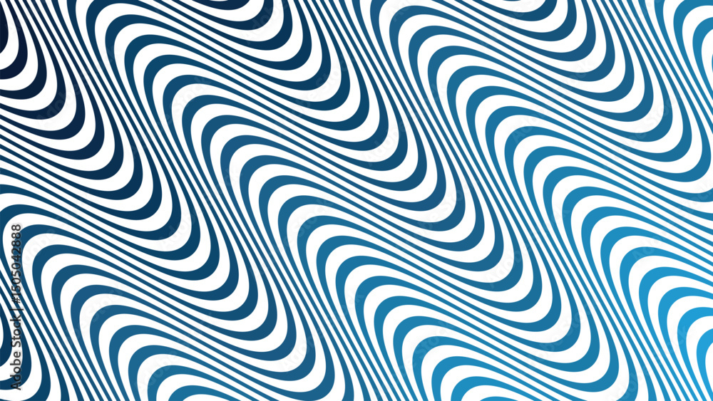 Naklejka premium Blue Wave Line Seamless Pattern Vector Background for Modern Design and Decoration