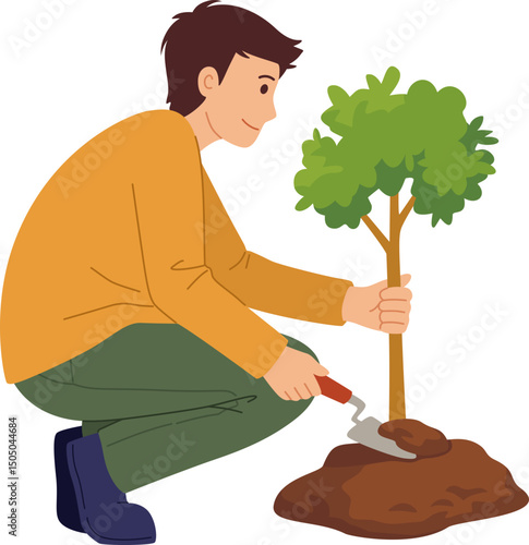 Man Planting Tree