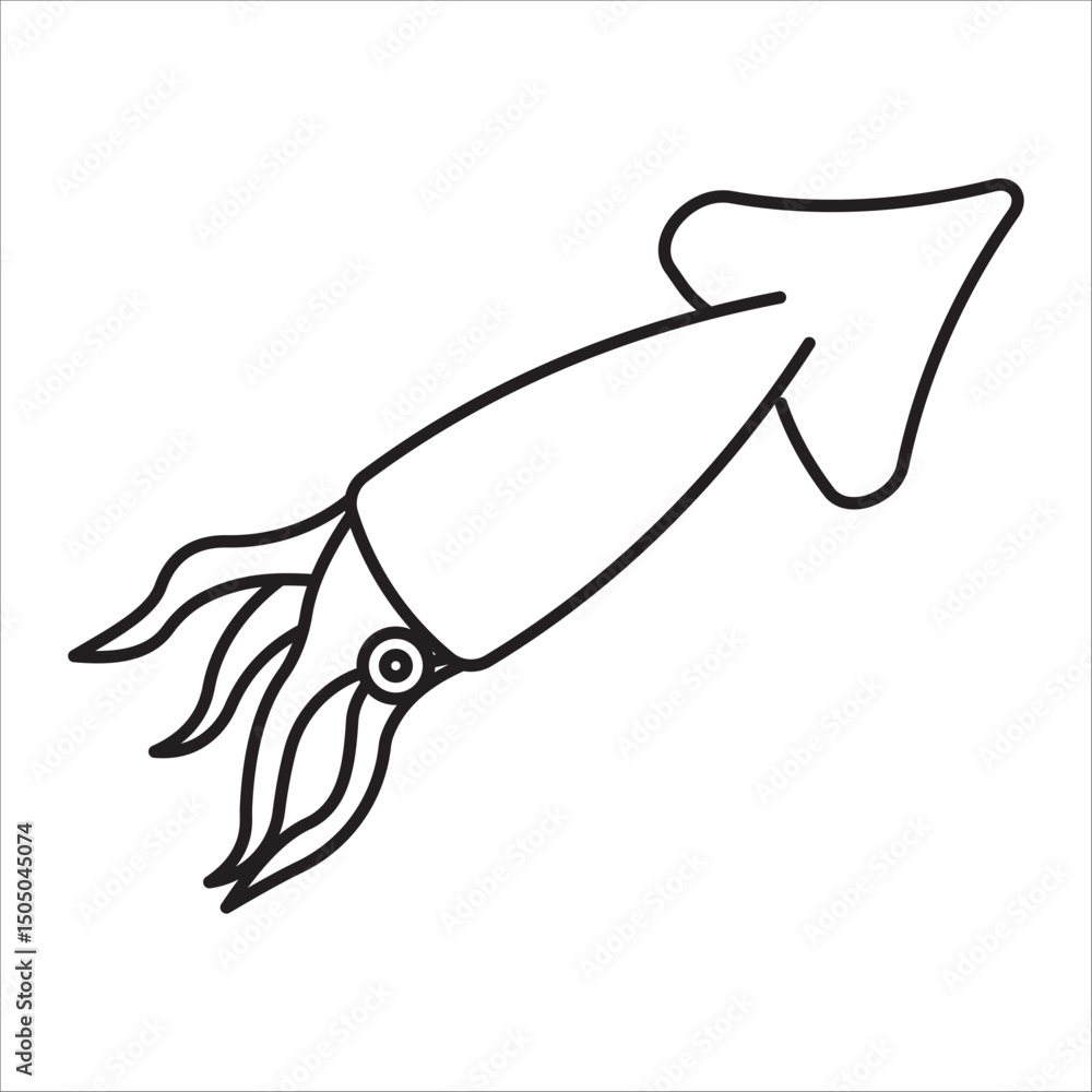 Obraz premium Squid icon outline vector