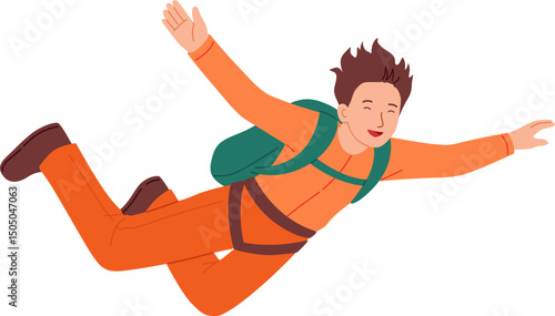 Skydiver Freefalling in Air