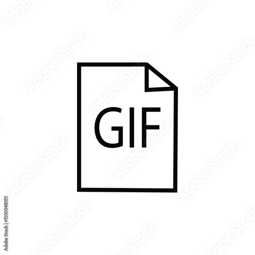 GIF glyph icon one white background. Vector Illustration.