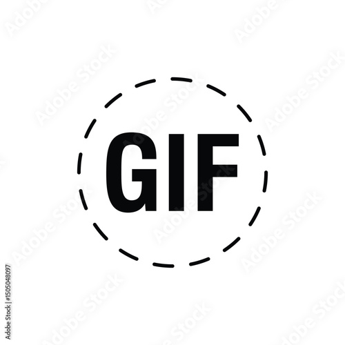 GIF glyph icon one white background. Vector Illustration.