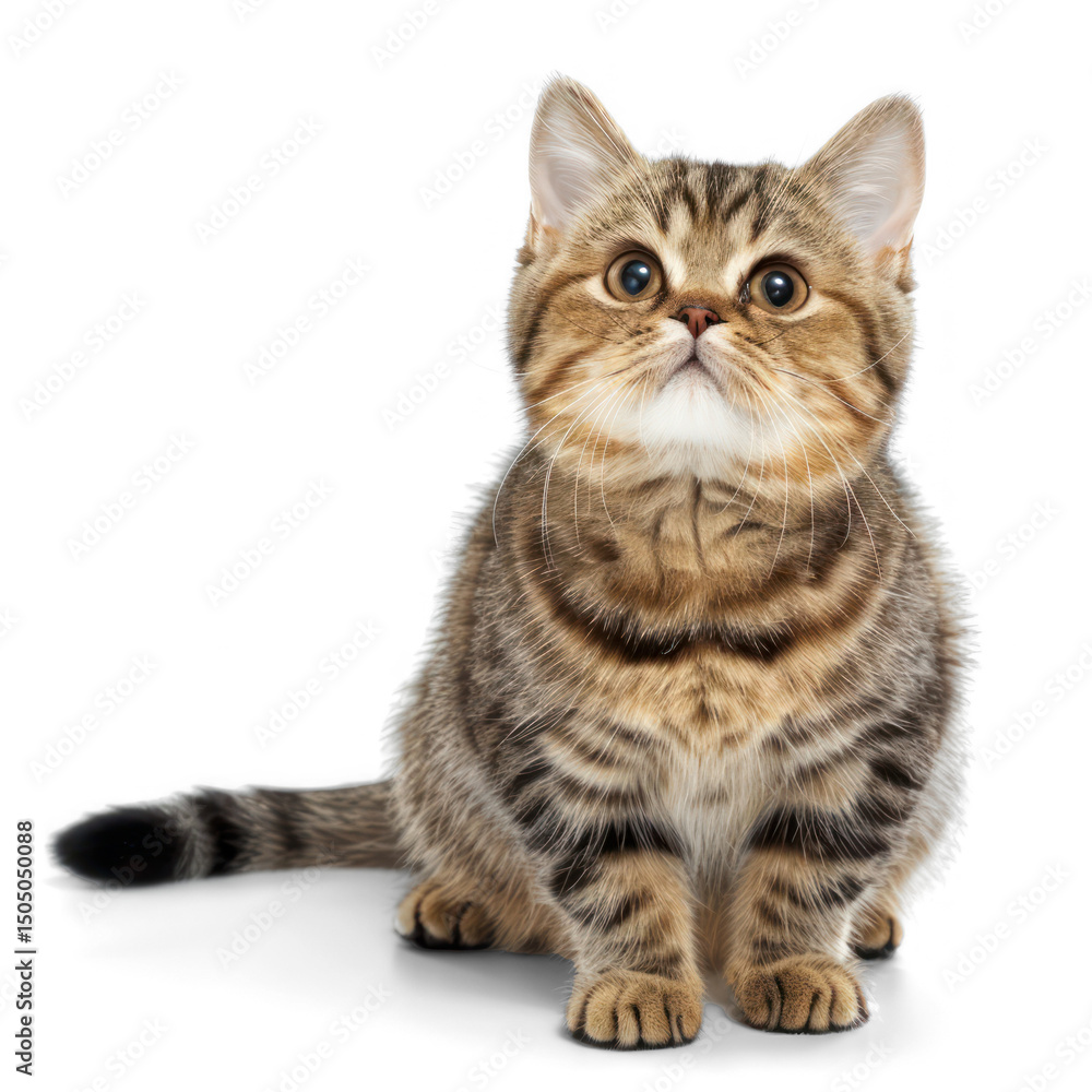 Obraz premium European short haired cat on white background , png on transparency background