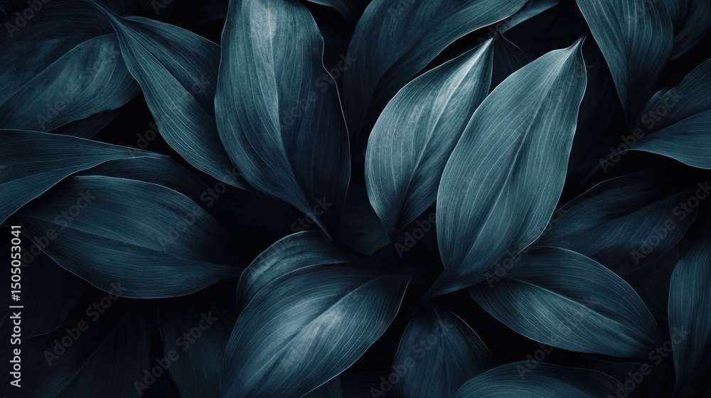 Dark abstract leaves forming a moody and elegant botanical background. Dark abstract leaves forming a moody and elegant botanical background.