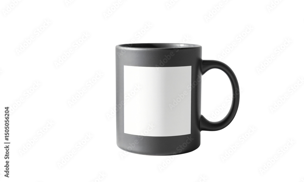 Matte ceramic coffee mug mockup with blank label space transparent background Generative AI Matte ceramic coffee mug mockup with blank label space transparent background Generative AI